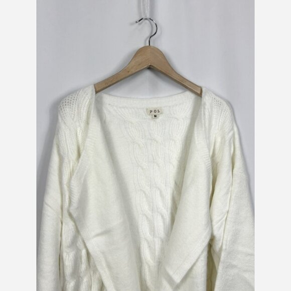 Long Cream Cable Knit Cardigan Sweater - Super Soft and Cozy - Picture 6 of 7
